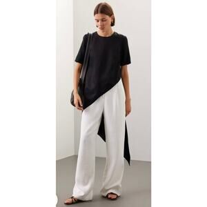 Obando Collective Black Short Sleeve Asymmetrical Top 0